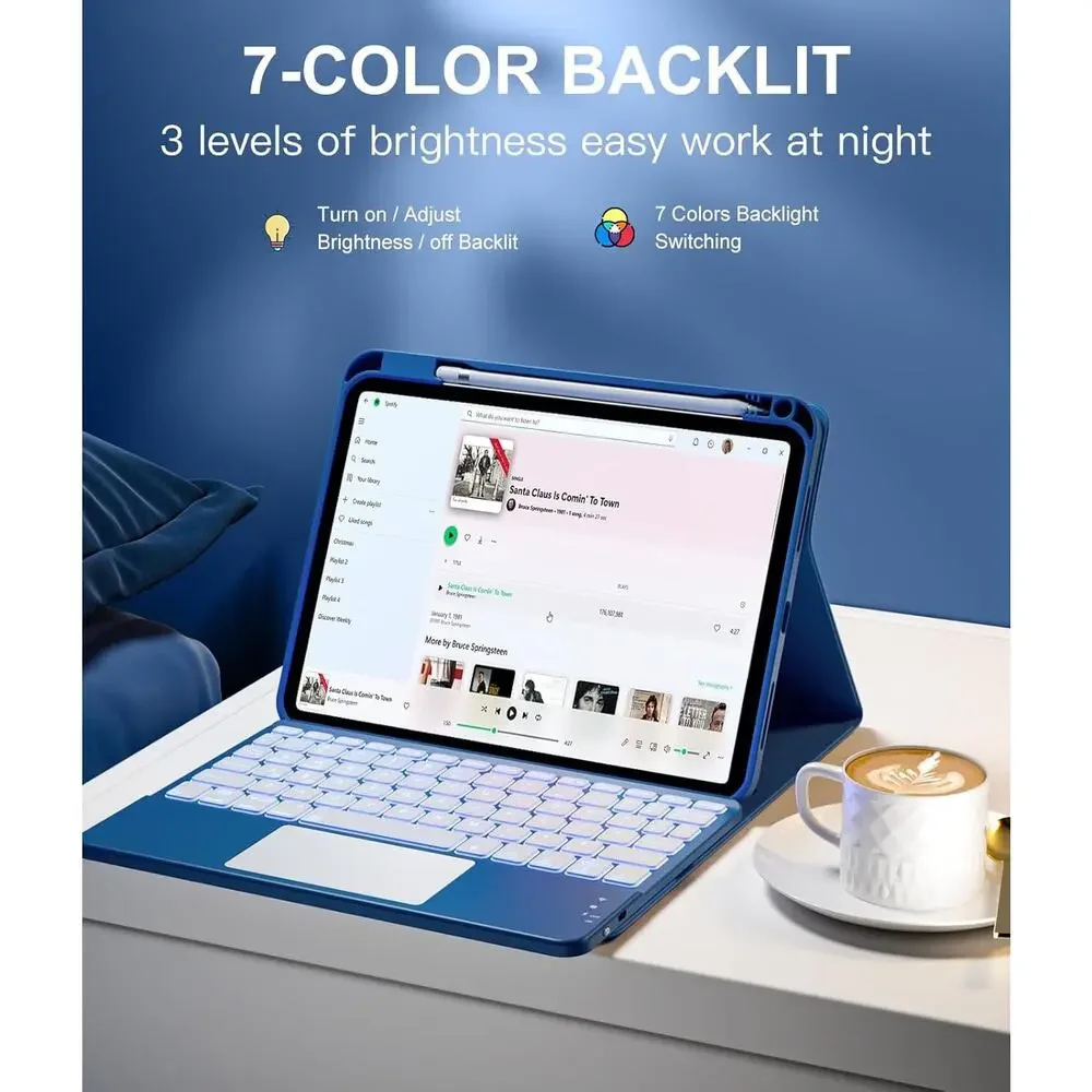 Harvopu Compatible For IPad 11th 10th Generation Case With Keyboard, Folio Cover